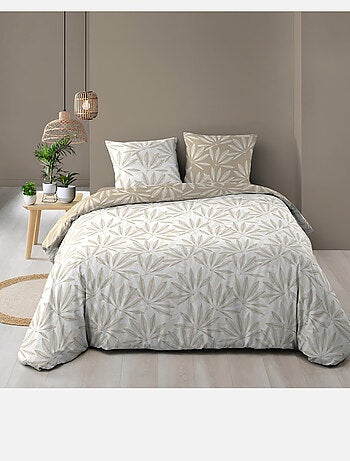 Juego de cama reversible de algodón con motivo de follaje natural