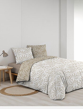 Juego de cama reversible de algodón con motivo de follaje natural