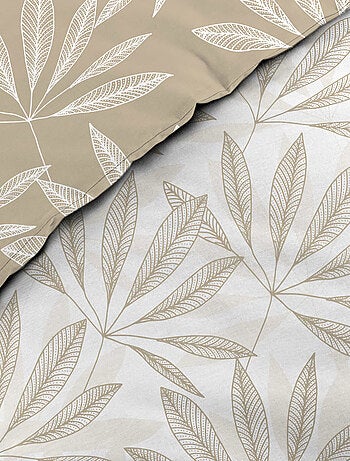 Juego de cama reversible de algodón con motivo de follaje natural