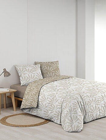 Juego de cama reversible de algodón con motivo de follaje natural