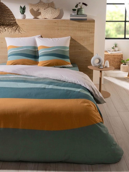 Juego de cama reversible de algodón MALO 2 plazas 240 x 260 cm - Kiabi Juego de cama reversible de algodón MALO 2 plazas 240 x 260 cm - Kiabi