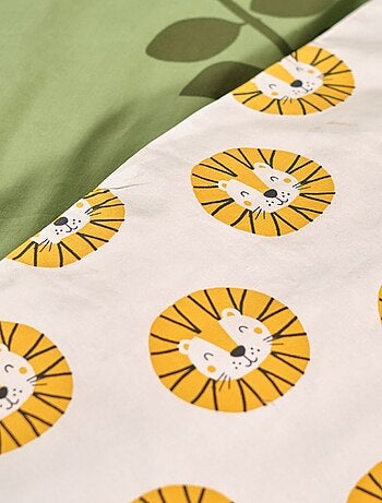 Juego de cama reversible estampado de león - Individual