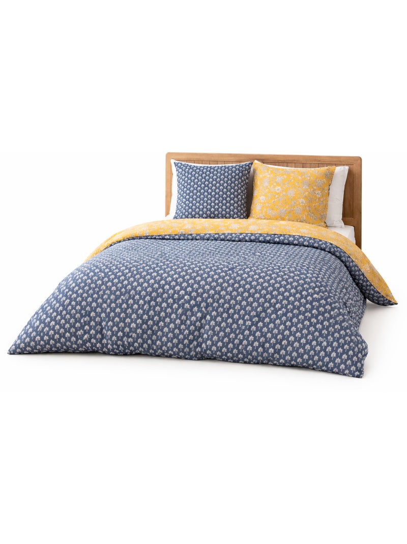 Juego de cama reversible floral Amarillo - Kiabi