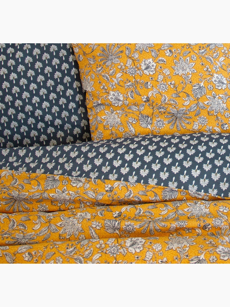 Juego de cama reversible floral Amarillo - Kiabi