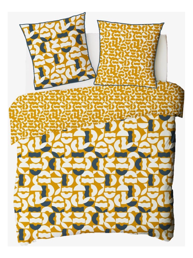 Juego de cama reversible geométrico para 2 personas Amarillo - Kiabi