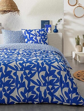 Juego de cama reversible geométrico para dos personas, de algodón