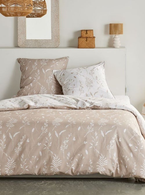 Juego de cama reversible hojas - 2 personas - Kiabi