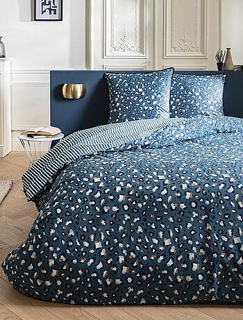 Juego de cama reversible para dos personas con estampado de leopardo