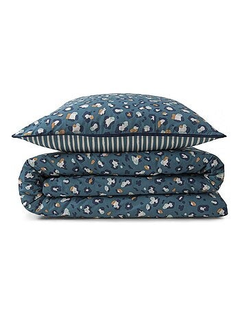 Juego de cama reversible para dos personas con estampado de leopardo