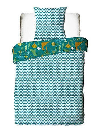 Juego de cama reversible para niños con estampado de dinosaurios