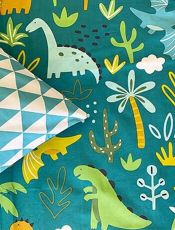 Juego de cama reversible para niños con estampado de dinosaurios