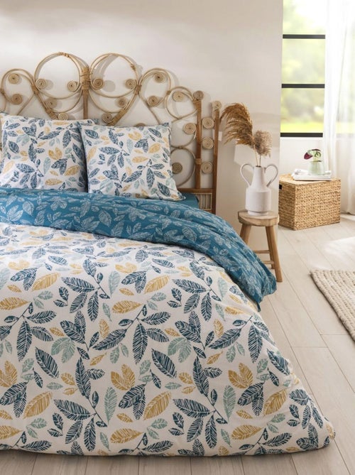 Juego de cama reversible tropical de algodón NATOU 2 plazas – Future Home - Kiabi Juego de cama reversible tropical de algodón NATOU 2 plazas – Future Home - Kiabi