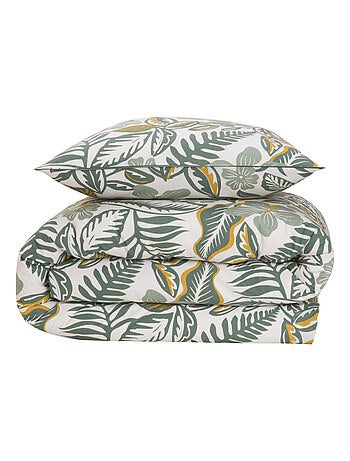 Juego de cama 'Sally' Future Home reversible algodón estampado hojas