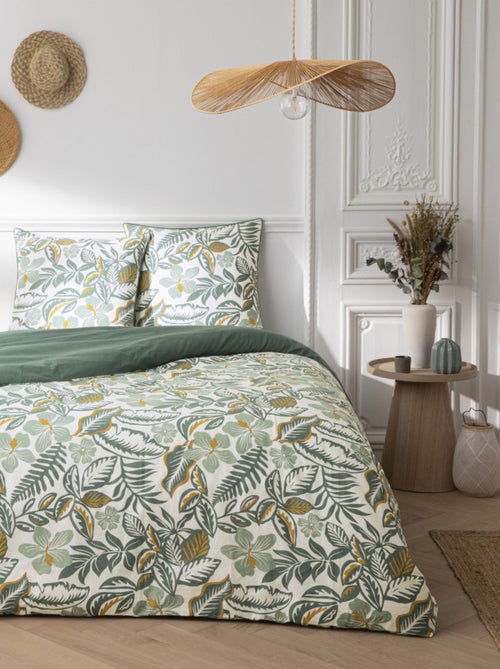 Juego de cama 'Sally' Future Home reversible algodón estampado hojas - Kiabi Juego de cama 'Sally' Future Home reversible algodón estampado hojas - Kiabi