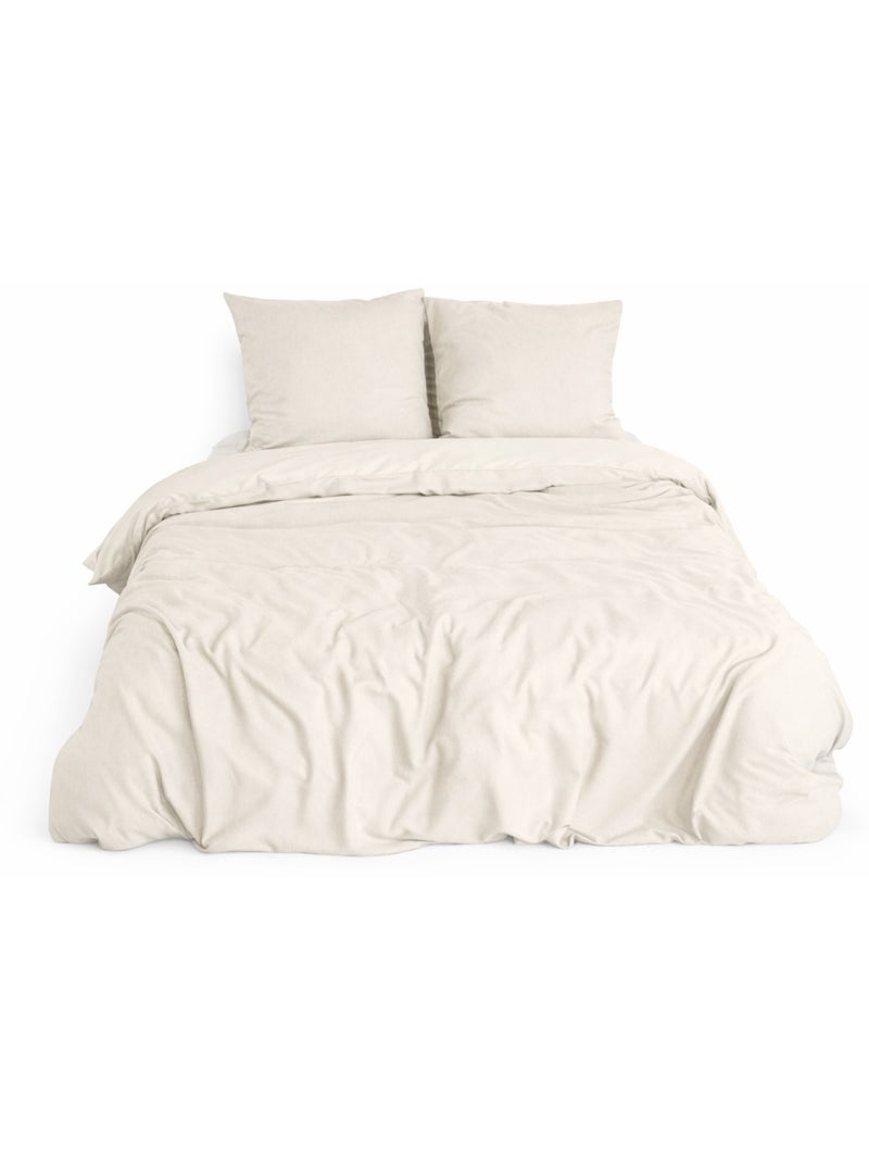 Juego de cama Sensación Franela - Suavidad y calor absolutos Beige - Kiabi