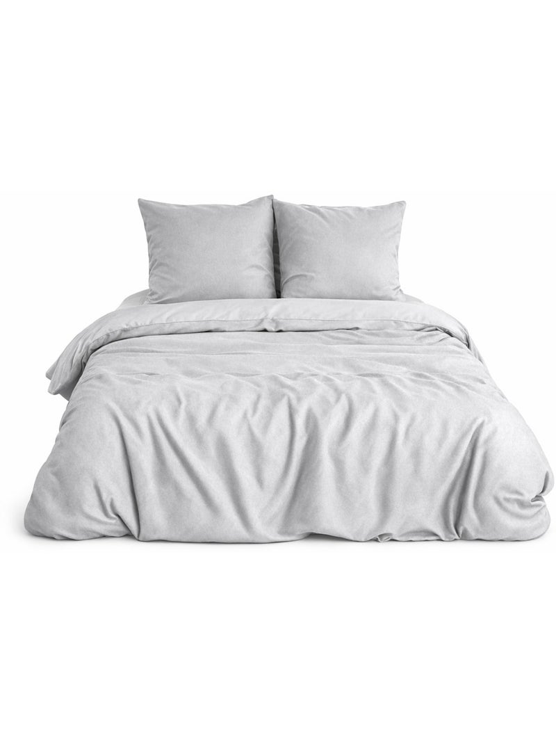 Juego de cama Sensación Franela - Suavidad y calor absolutos Gris - Kiabi