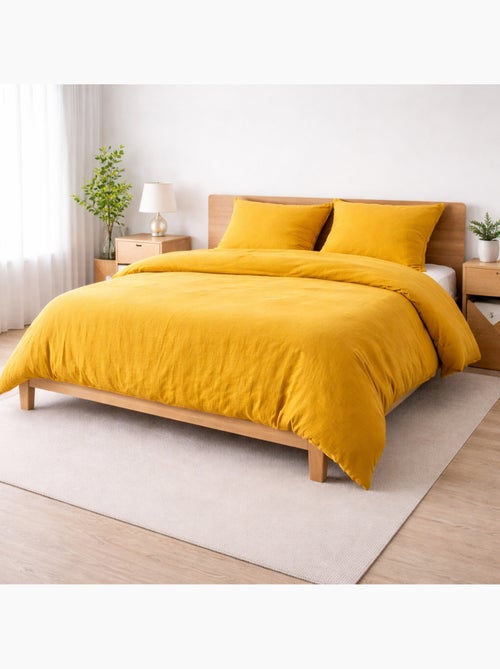Juego de cama sienna + 2 fundas de almohada 63x63 cm – doble cara gasa de algodón y algodón 57 hilos - Kiabi