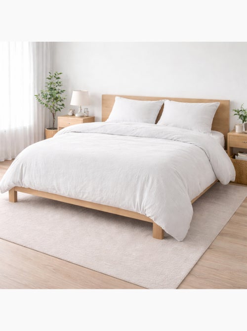Juego de cama sienna + 2 fundas de almohada 63x63 cm – doble cara gasa de algodón y algodón 57 hilos - Kiabi