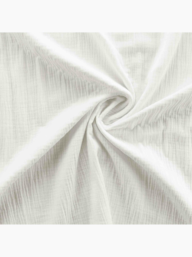 Juego de cama sienna + 2 fundas de almohada 63x63 cm – doble cara gasa de algodón y algodón 57 hilos Blanco - Kiabi