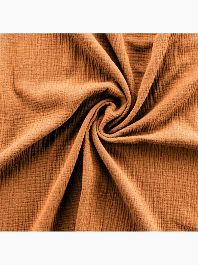 Juego de cama sienna + 2 fundas de almohada 63x63 cm – doble cara gasa de algodón y algodón 57 hilos Marrón caramelo - Kiabi