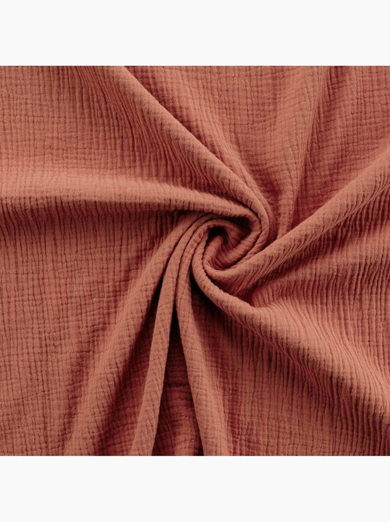 Juego de cama sienna + 2 fundas de almohada 63x63 cm – doble cara gasa de algodón y algodón 57 hilos Terracota - Kiabi