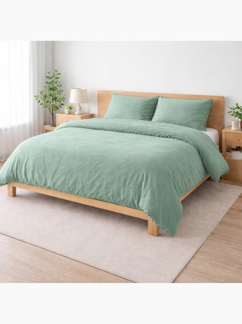 Juego de cama sienna + 2 fundas de almohada 63x63 cm – doble cara gasa de algodón y algodón 57 hilos - Kiabi