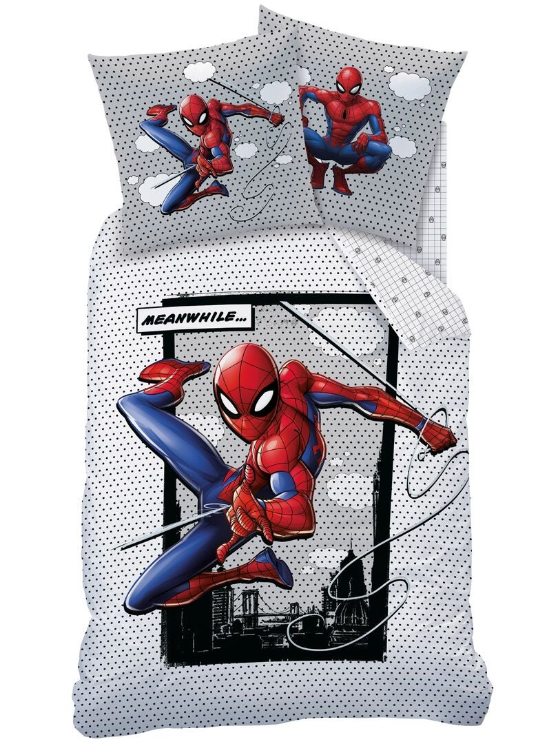 Juego de cama 'Spider-Man' - Individual gris/rojo - Kiabi
