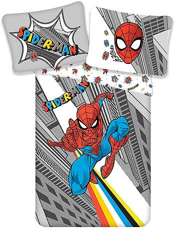 Juego de cama spider-man 100% algodón – funda 140 x 200 + almohada 70 x 90 spiderman