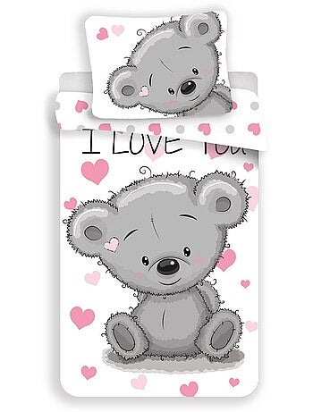 Juego de cama teddy de algodón 140 x 200 con funda de almohada 70 x 90