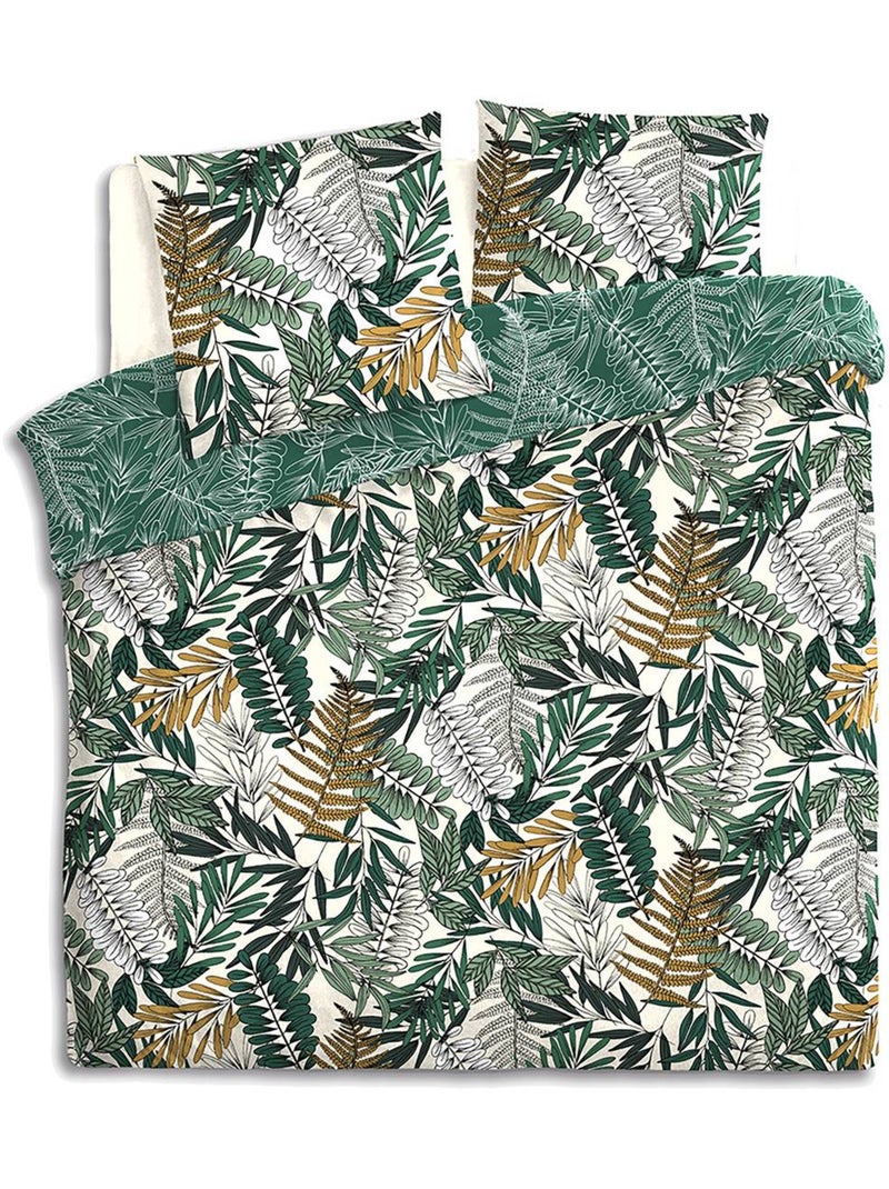 Juego de cama tropik algodón 240x220cm Verde - Kiabi