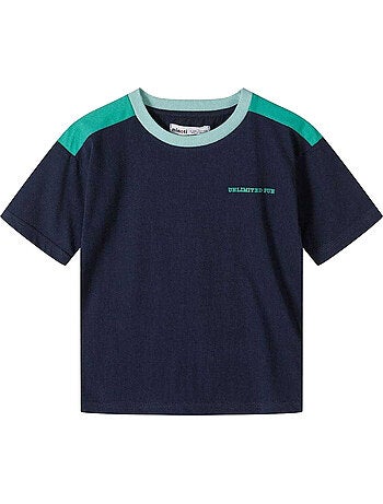Juego de camiseta y shorts diseño detalle en contraste niños - minoti