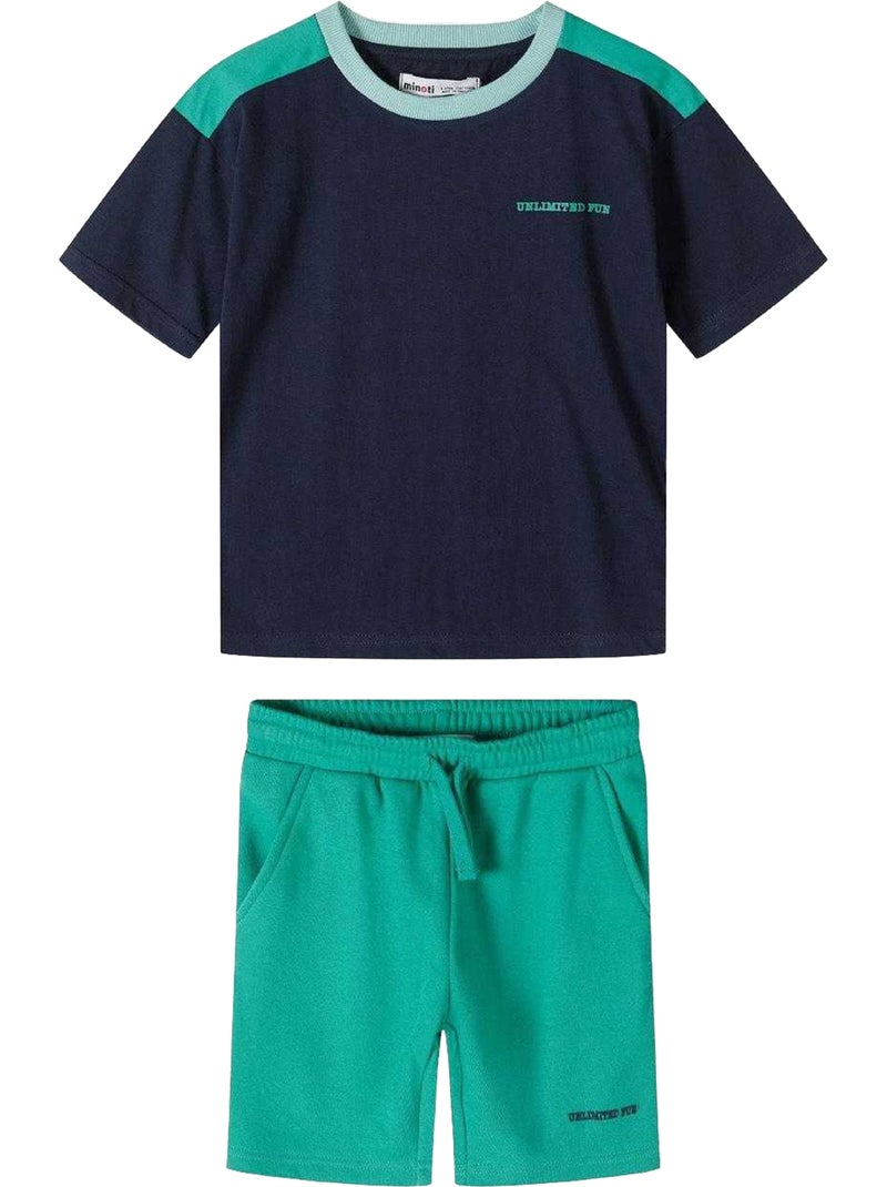 Juego de camiseta y shorts diseño detalle en contraste niños - minoti Verde fluorescente - Kiabi