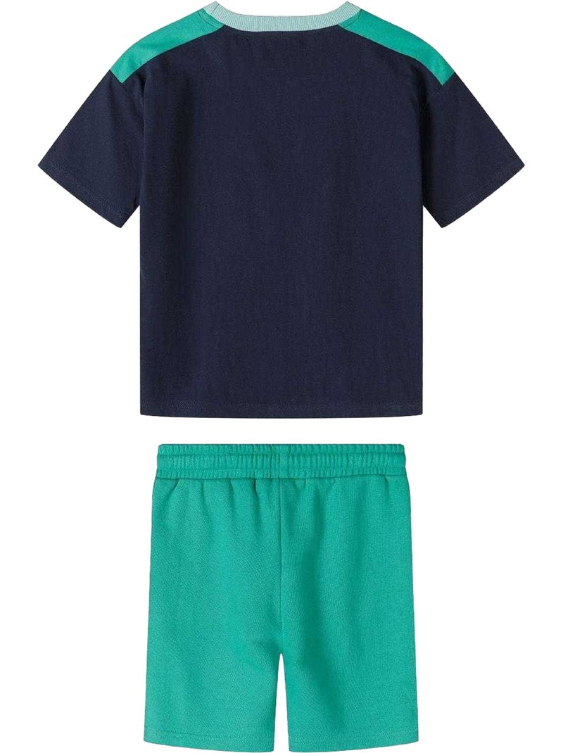 Juego de camiseta y shorts diseño detalle en contraste niños - minoti Verde fluorescente - Kiabi