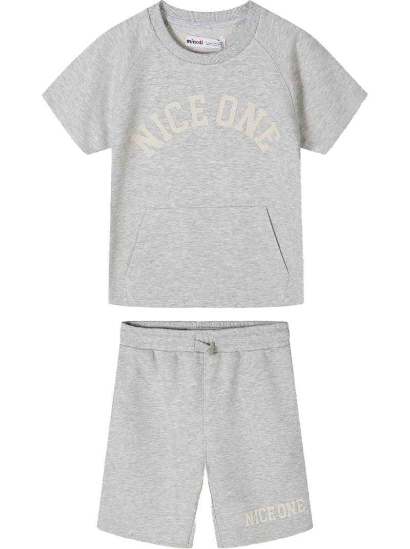 Juego de camiseta y shorts diseño texto niños - minoti Gris - Kiabi