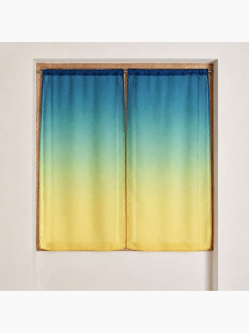 Juego de cortinas transparentes con degradado de colores Verde - Kiabi