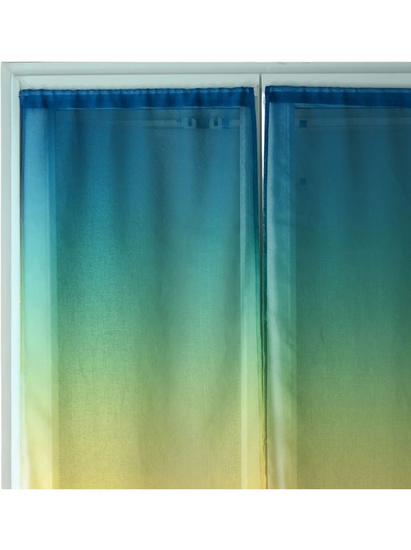 Juego de cortinas transparentes con degradado de colores Verde - Kiabi