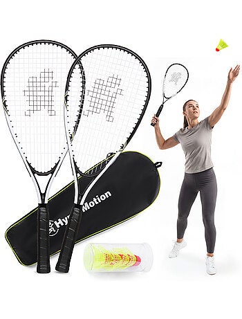 Juego de crossminton HyperMotion – 2 raquetas, 5 volantes, bolsa de transporte