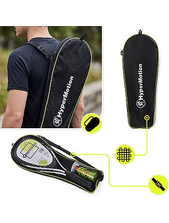Juego de crossminton HyperMotion – 2 raquetas, 5 volantes, bolsa de transporte