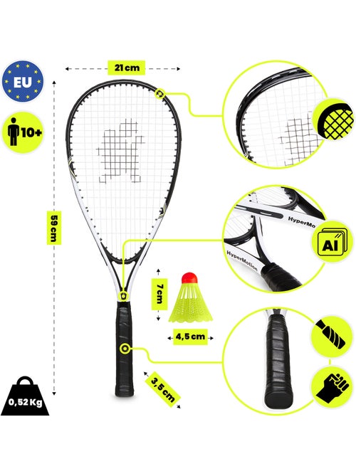 Juego de crossminton HyperMotion – 2 raquetas, 5 volantes, bolsa de transporte - Kiabi Juego de crossminton HyperMotion – 2 raquetas, 5 volantes, bolsa de transporte - Kiabi