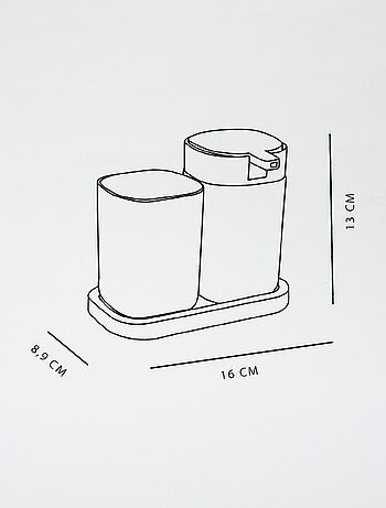 Juego de dispensador de jabón + vaso para cepillos de dientes
