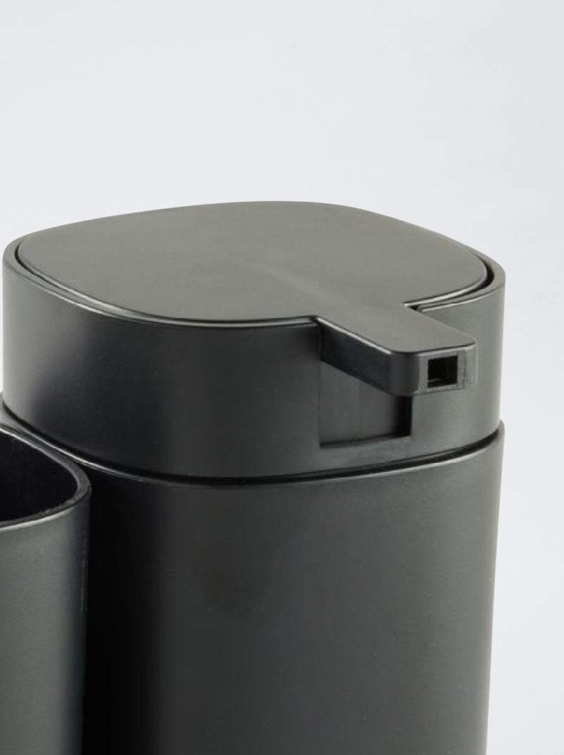 Juego de dispensador de jabón + vaso para cepillos de dientes negro - Kiabi