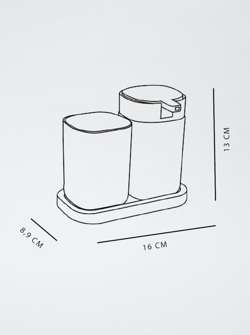Juego de dispensador de jabón + vaso para cepillos de dientes - Kiabi