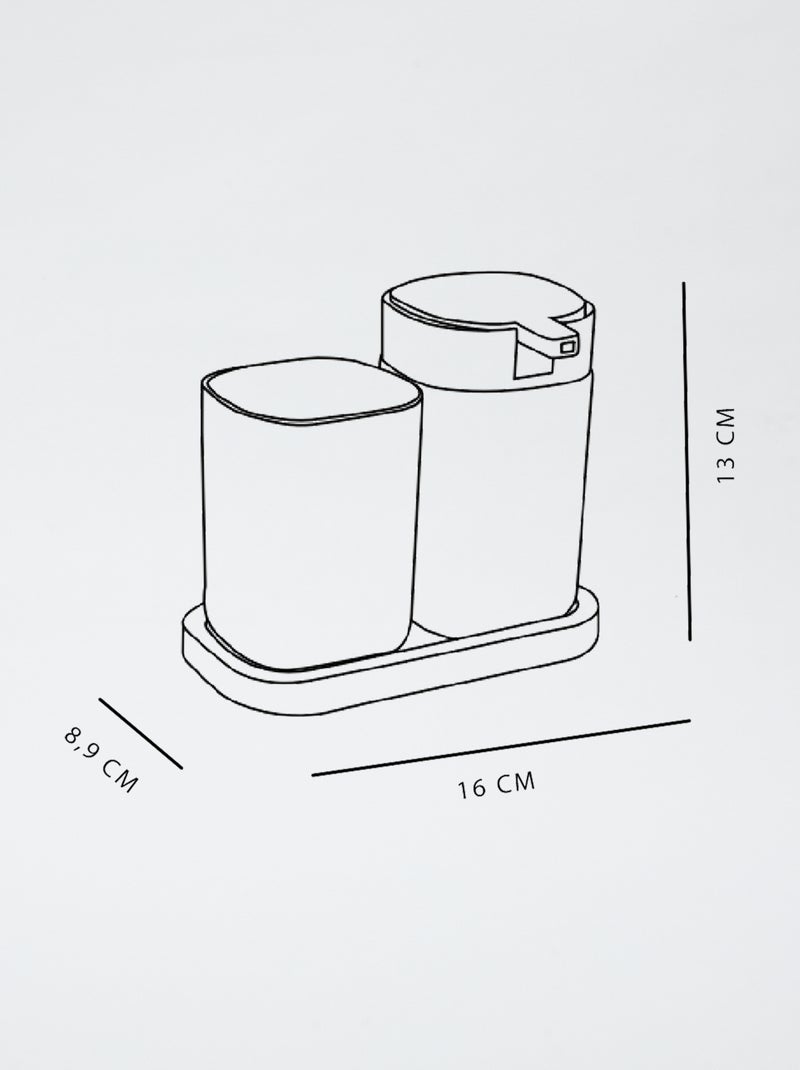 Juego de dispensador de jabón + vaso para cepillos de dientes VERDE - Kiabi