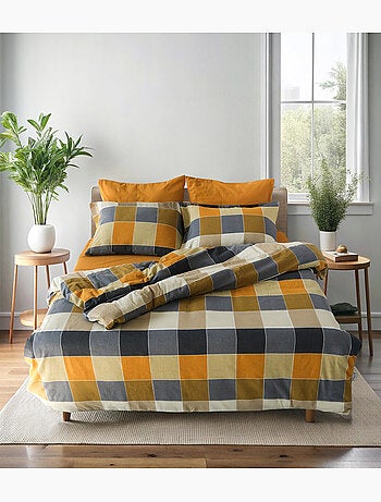 Juego de funda de edredón + 2 FA 65x65 cm franela de algodón