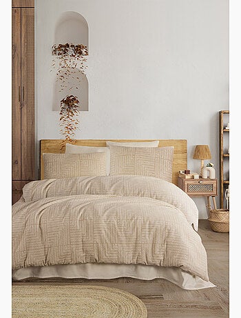 Juego de funda de edredón + 2 FA 65x65 cm franela de algodón