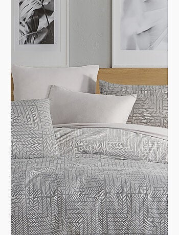 Juego de funda de edredón + 2 FA 65x65 cm franela de algodón