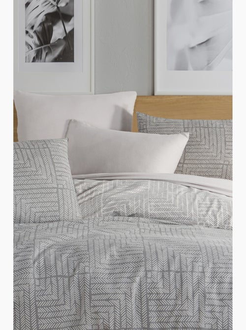 Juego de funda de edredón + 2 FA 65x65 cm franela de algodón - Kiabi