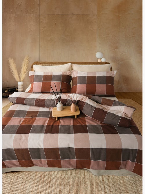 Juego de funda de edredón + 2 FA 65x65 cm franela de algodón - Kiabi