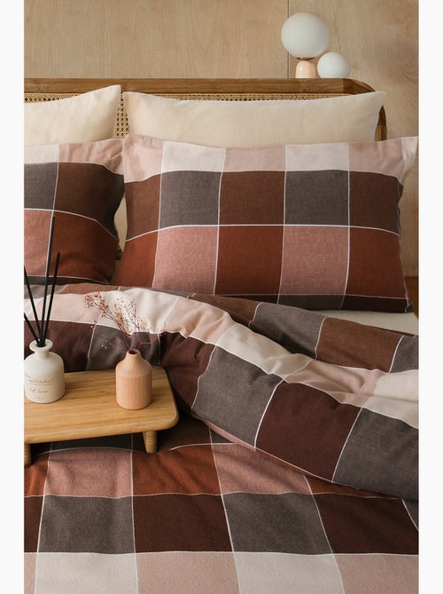 Juego de funda de edredón + 2 FA 65x65 cm franela de algodón - Kiabi