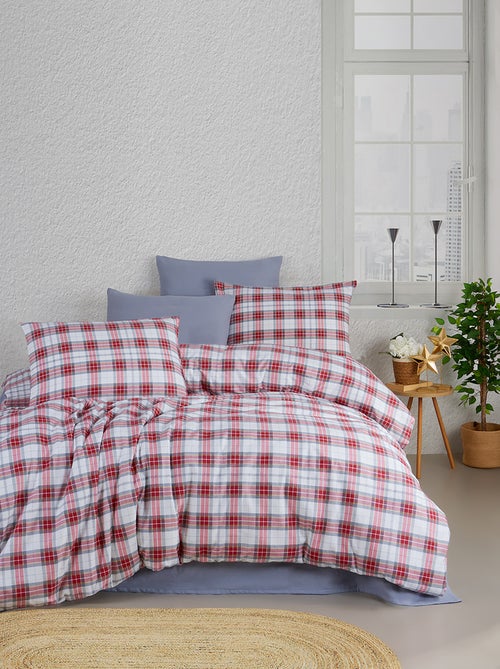 Juego de funda de edredón + 2 FA 65x65 cm franela de algodón - Kiabi